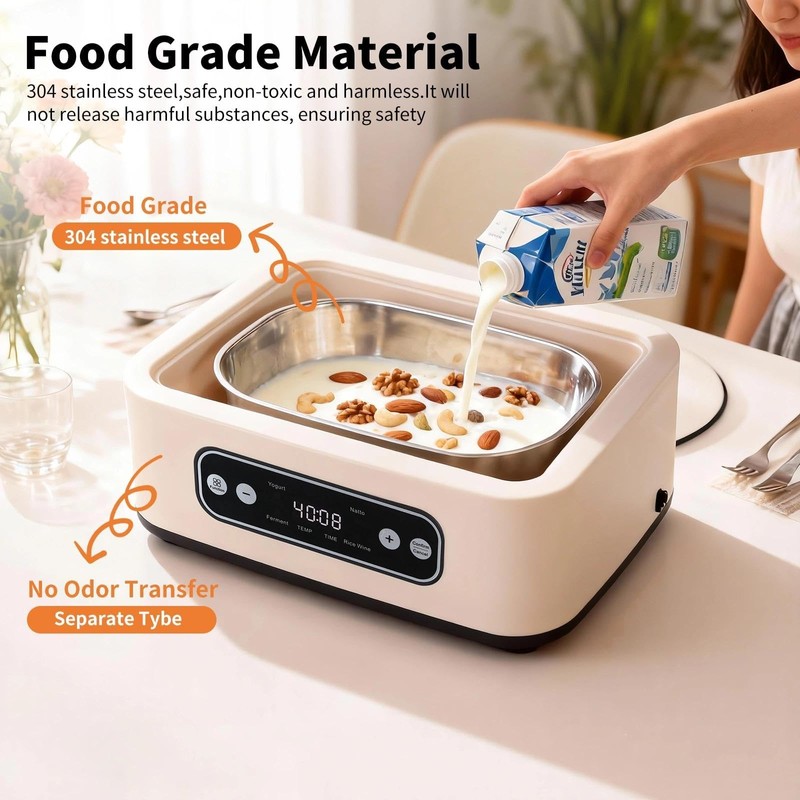 Yogurt Maker with Timer and Temperature Control