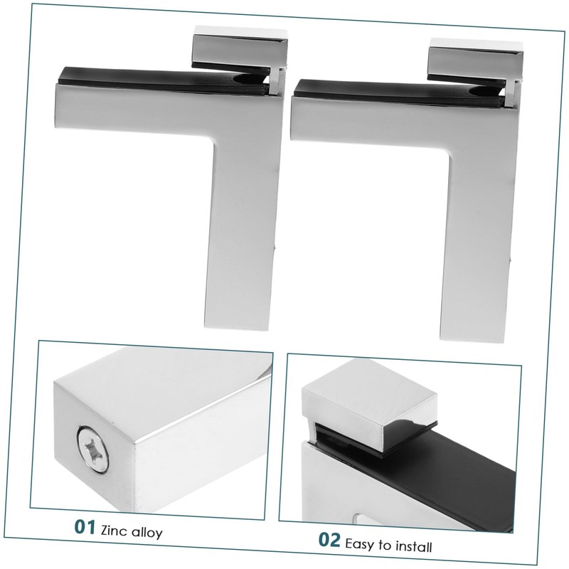 Operitacx 2pcs Adjustable Glass Shelf Brackets Supports for Thickness Stable