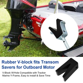 181440 Boat Transom Saver Rubber V-Block,V Blocks W/Hole Transom Savers for Outboard Motor Support Rubber Transom Saver V-Block Fit for Marine Y-Frame Bass Tracker Boat Parts,V Block for Boat Trailer