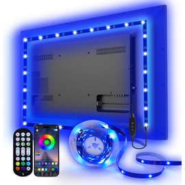 Daymeet LED TV Backlights, 9.8 ft USB Powered RGB Color Changing LED Strip Lights for 32-60 inch TVs with Remote Music Sync Bluetooth APP Control