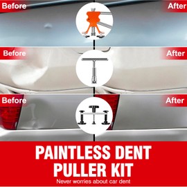 Happybuy 107-Piece Dent Repair Kit for Vehicle Body, Includes Gold-Toned Lifter, Bridge Extractor, Slide Hammer T-Bar Extractor, Vacuum Cup Remover for Dents, Storm Damage & Door Dings