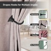 Sumnacon Set of 2 Curtain Holdbacks, Wall Mounted Aluminum Alloy