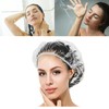 100 PCS Disposable Shower Caps,Large Thick Clear Waterproof Plastic Hair