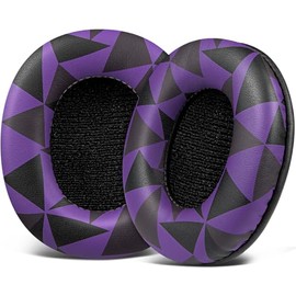 SOULWIT Earpads Replacement for Sony MDR-7506 MDR-V6 MDR-V7 MDR-CD900ST Monitor Headphones, Ear Pads Cushions with Softer High-Density Foam - 7506 PL Purple Black