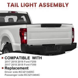 Tail Lights Assembly w/Blind Compatible with 2017 2018 2019 Ford F250 F350 Super Duty,Driver Side Rear Light Taillights Replacement # KC3Z13405C