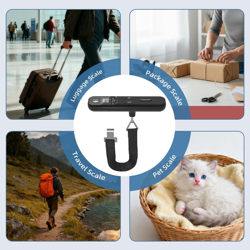 Luggage Scale - 110lb Digital Suitcase Weight Scale with LCD