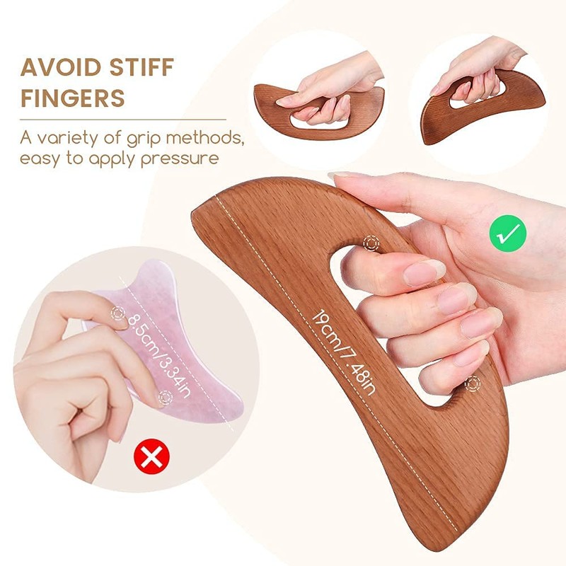 Scienlodic Gua Sha Massage Tool,Wood Therapy Massage Tools,Lymphatic Drainage Tool