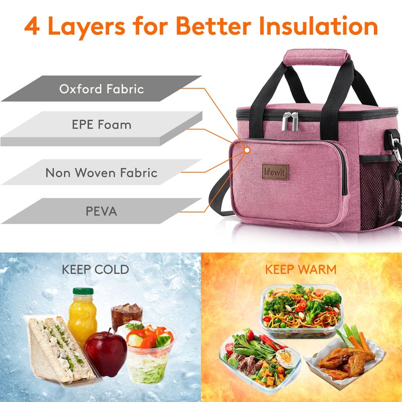 Lifewit Medium Lunch Bag 12-Can (8.5L) Insulated Lunch Box Soft