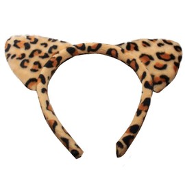 Leopard Print Furry Padded Cat Ears Alice Hair Band Headband Fancy Dress Party Hen