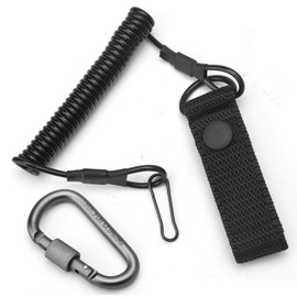 UOCAI Tactical Lanyard with Carabiner RSG Holder Police Equipment Elastic Spiral Cable Tactical Key Spiral Key Ring Lanyard Paracord for Emergency Services Climbing Camping