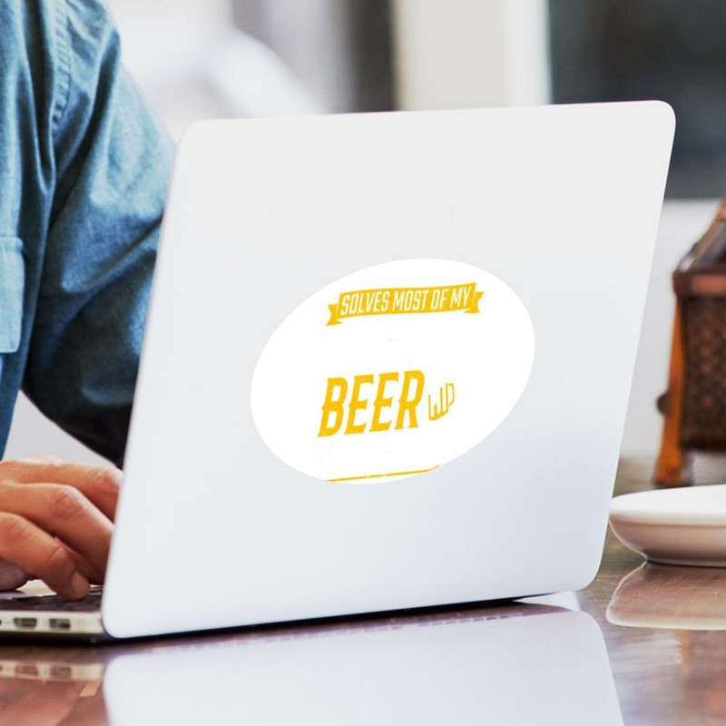 CafePress Locksmithing Solves Problem Beer Locksmith Sticker Sticker (Oval 50