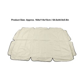 420D Silver Coated Oxford Fabric Waterproof Outdoor Swing Canopy Replacement Outdoor Patio Swing Black (Beige)
