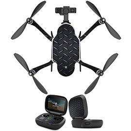 MightySkins Skin Compatible With GoPro Karma Drone headphones wrap cover sticker skins Black Diamond Plate