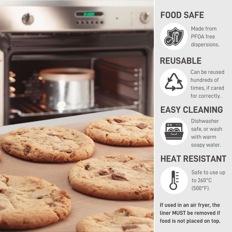 Bake-O-Glide STD0150 Non Stick Reusable Cooking/Baking Sheet, Brown, 400 x