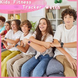 Konewos Kids Simple Digital Fitness Tracker Watch, Step Counter, Waterproof Wristwatch, with Pedometer Alarm Clock Calendar for Children Boy Girl Students (Pink)