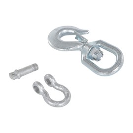 Vestil HOOK-S-4 Steel Swivel Hook with Shackle 4,000 Lb. Capacity Silver