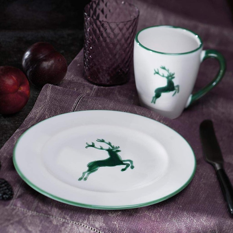 GMUNDNER KERAMIK Egg Cup Smooth Diameter 4.9 cm Green Deer