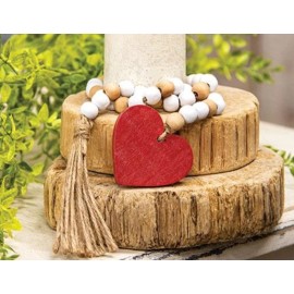 Unbranded 22-1/2" Red Heart Bead Garland