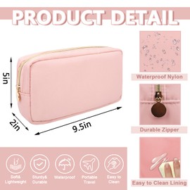 UIXIZQ - Bolsa de maquillaje de nailon, bolsa de viaje, neceser, organizador de maquillaje, bolsas de cosméticos con cierre, tamaño pequeño, grande para mujeres y niñas, Flamenco, Pequeño, Bolsa de lavanda, bolsa de maquillaje de viaje
