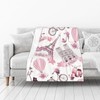 Paris Romantic Pink Blanket, Soft Blankets Flannel Bed Throw Cozy
