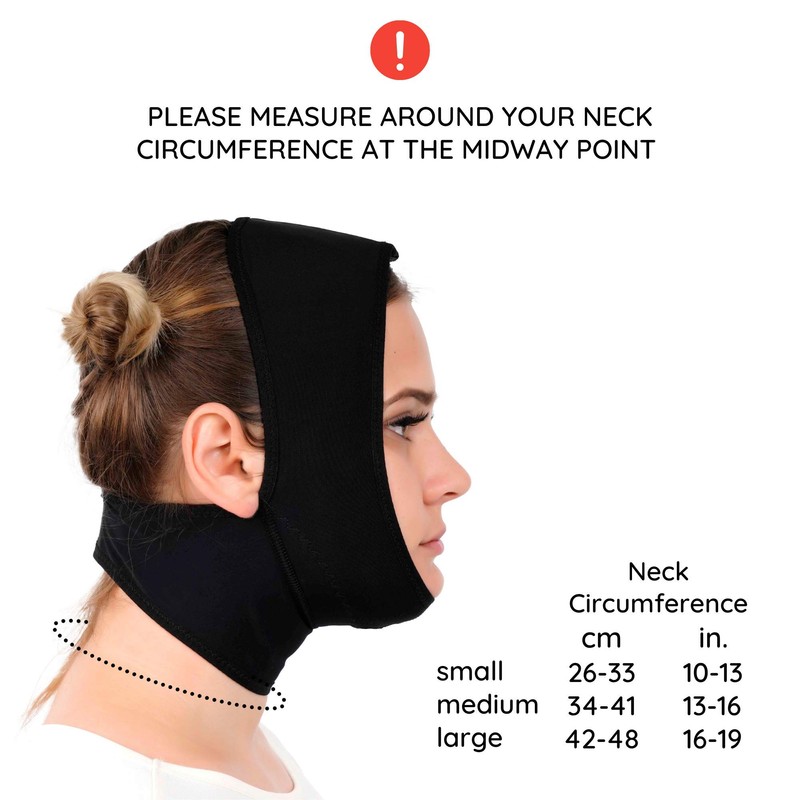 Post Surgery Neck and Chin Compression Garment Wrap Bandage for