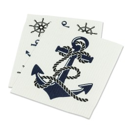 Abbott Collection Anchor Dish Cloths. Set of 2
