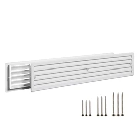 TURvent 17.7" x 3.6" Door Vents for Interior Doors - White Vent Cover with Screws - Plastic Ventilation Grille Two Sided - Air Register for Bathroom, Garage, Kitchen - Cut-Out Area 17x3.1 inch