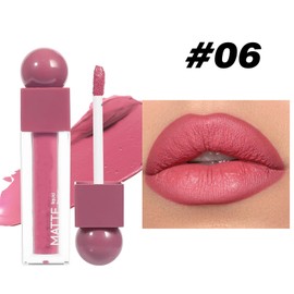 Matte Liquid Lipstick for Women – Long Lasting & Waterproof – Highly Pigmented & Creamy Formula – Velvet Smooth Texture – Vegan Lip Gloss – Mauve Pink Makeup Gift (06#)