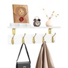 Lampaggio Wall Mounted Coat Rack with Shelf, 5 Gold Double