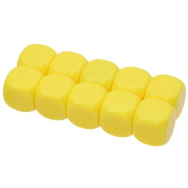 Shapenty 22mm Six Sided Blank Round Edged Acrylic Dice Cubes for Family Game DIY Number Letter Word Color Stickers Story Custom Dice Making Counting Party Favor, 10PCS (Yellow)