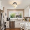 PAUFUL Semi Flush Mount Ceiling Light,3-Light Modern Close to Ceiling