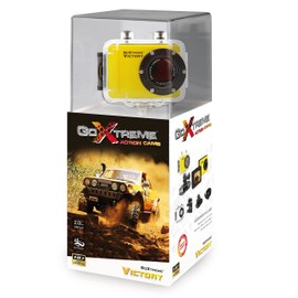 GoXtreme 20109 Victory HD Action-Kamera mit Wasserdichtem (5 cm (2 Zoll) Display, 720p, 1,3 Megapixel, CMOS-Sensor, microSD Kartenslot, USB, Li-Ion Akku) gelb