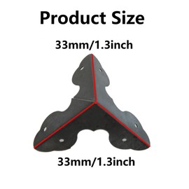 PDETVEO 32PCS Black Jewelry Box Corner Bracket, Metal Cabinet Corner Protector for Wooden, Chest, Table, Desk, Photo Frame, DIY (1.3*1.3*1.3 inch)