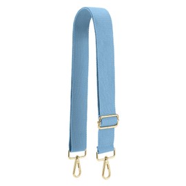 QIUTIMIY Canvas Adjustable Replacement Bag Strap, Wide Shoulder Bag Belt with Metal Swivel Hooks for Messenger Bag, Crossbody Handbag (Gold-Light Blue)