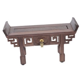 KONTONTY Wooden Display Stand for Potted Plants and Vases Rustic Carved Pedestal Rack for Home and Office Decoration Versatile Holder for Ornaments and Crafts