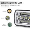Unbranded Pair 5x7 7x6" LED Headlights High/Low Beam For Dodge