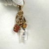 Coach Key Cluster Bag Charm Keychain Gold Pink White Multi