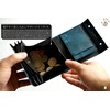 IrideScent PUEBLO Men's Bi-fold Wallet, Box-shaped Coin Purse, Italian Leather,