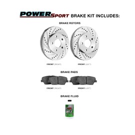 Power Sport Front Brakes and Rotors Kit |Front Brake Pads| Brake Rotors and Pads| Semi-Metallic Brake Pads and Rotors BLC1.40116.03