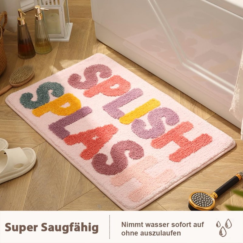 Freyamy TPR Non-Slip Bath Mat for Children, Soft Plush Microfibre