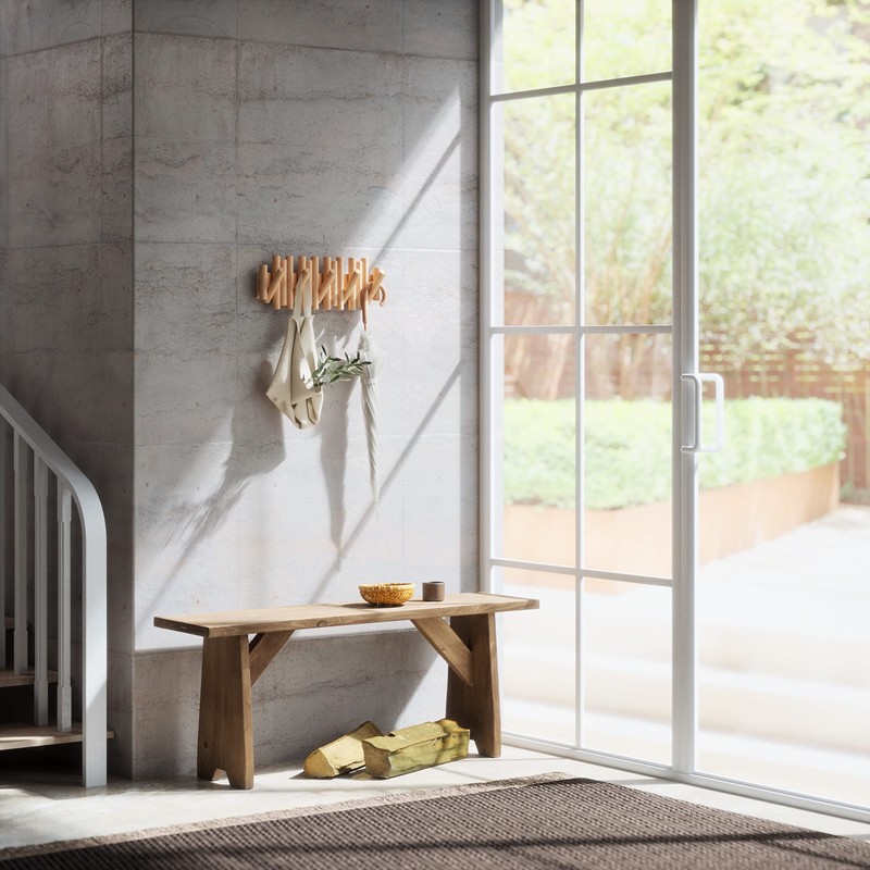 Umbra Umbra Picket 5 Hooks, Wall-Mounted Rail, Doubles as Art,