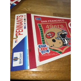 1990 SAN FRANCISCO 49ERS Super Bowl XXIV Champions Full Size  Pennant RARE