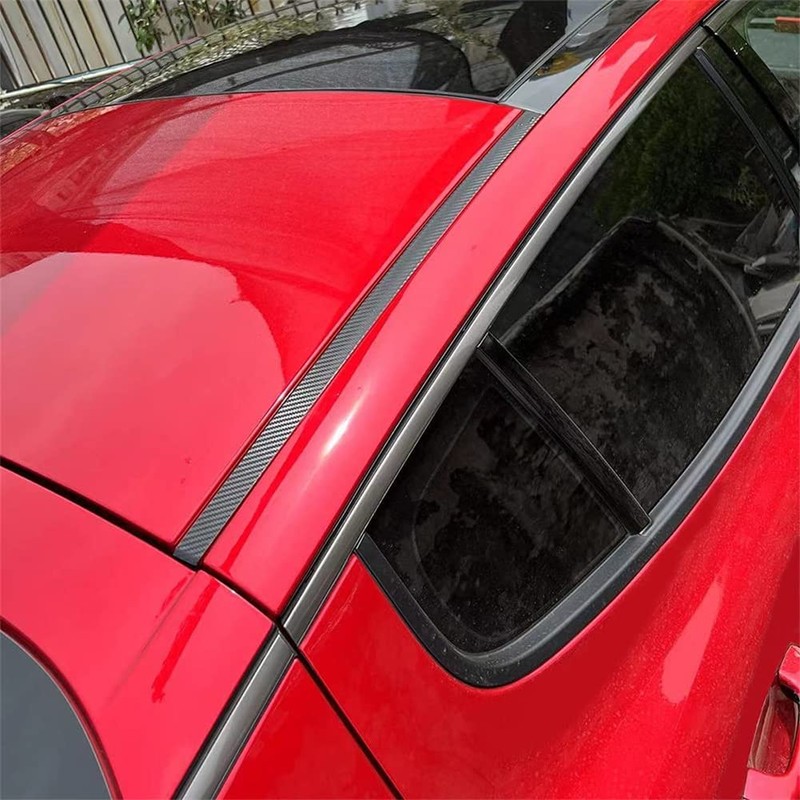JUIVEEL 4Pcs Carbon Fiber Pattern Car Roof Edge Cover Decals