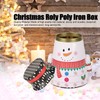 Christmas Candy Iron Box Roly Poly Design Santa Claus Snowman