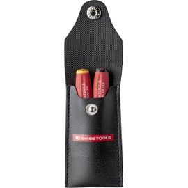 PB Swiss Tools Mini Screwdriver Set Cross Slotted PB 8535 | 100% Swiss Made | 2-Piece Screwdriver Set Size PH 00 in Practical Faux Leather Case