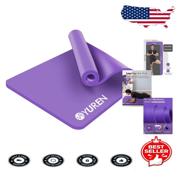 Unbranded Comfortable 0.59" Thick Exercise Mat - Extra Wide 78.7"