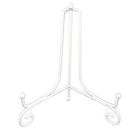 (2 Pack) 12" Iron Large Plate Stand, White Iron Easel Picture Frame Display Photo Holder Stand, Displays Picture Frames, Cookbooks, Decorative Plates, Tablets and Art