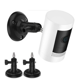 TIUIHU 360 Degree Adjustable Wall Mount for Stick Up Cam/Pro/Indoor Cam, Mounting Brackets Compatible with Any Security Camera with 1/4 Screw(2-Pack, Black)