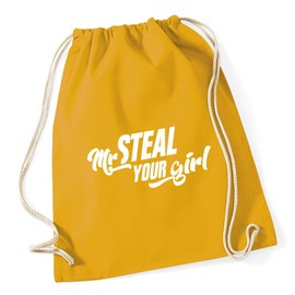 Hippowarehouse Mr Steal Your Girl Drawstring Cotton School Gym Bag 37cm x 46cm, 12 litres