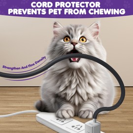 REFLYING 3 Metres, 8 mm Self-Winding Cable Sleeve, Can Hide 1 Wire, Cable Protector for Dogs, Cats, Prevent Pets from Chewing on Cables, Stretchy Braided Cable Cover, Black